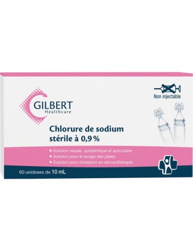 Chlorure de sodium stérile à 0.9% 50 ML GILBERT - PAR 32