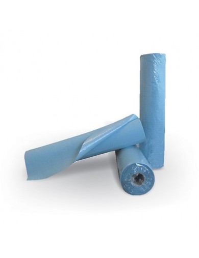 Drap  d'examen médical 50 X 38 cm plastifié ouaté gaufré - Bleu - Carton de 6 rouleaux
